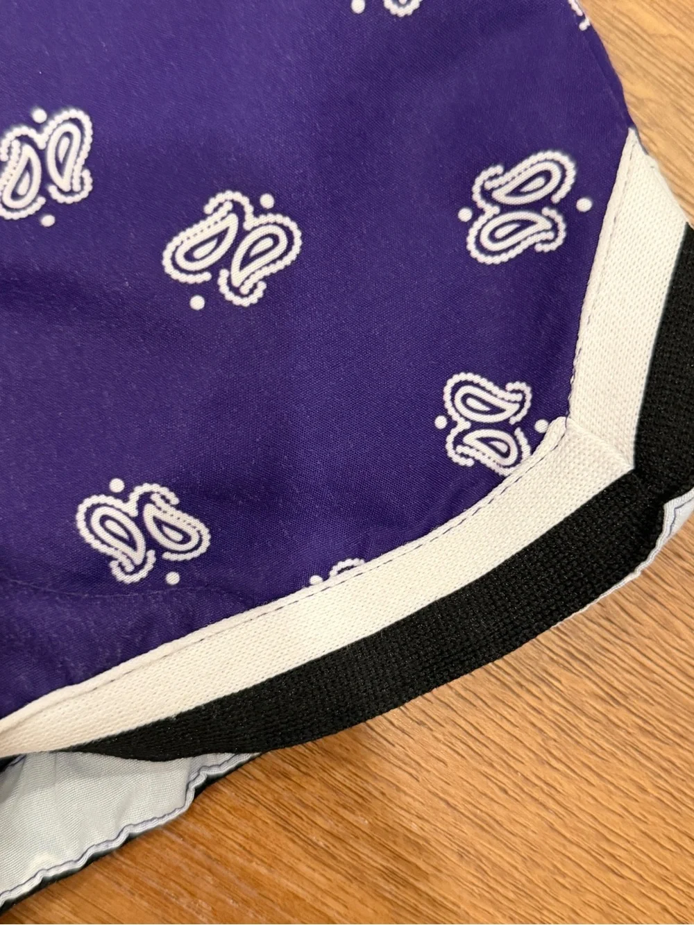 Men’s  Purple Bandana Print Drawstring Shorts